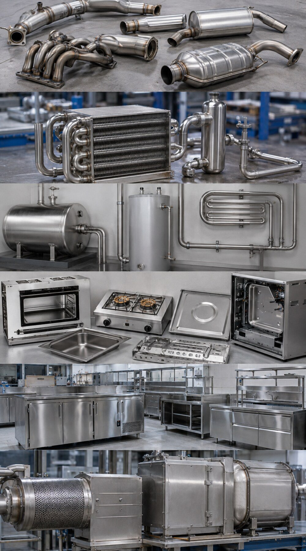 sus 439 stainless steel applications collage 1000x1800